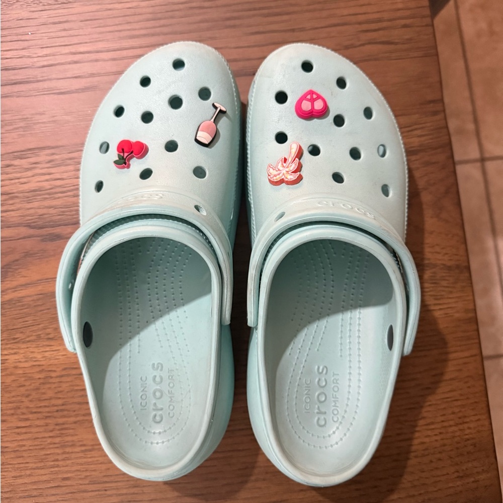 CROCS Light Blue Slippers Lightweight Perforated Design